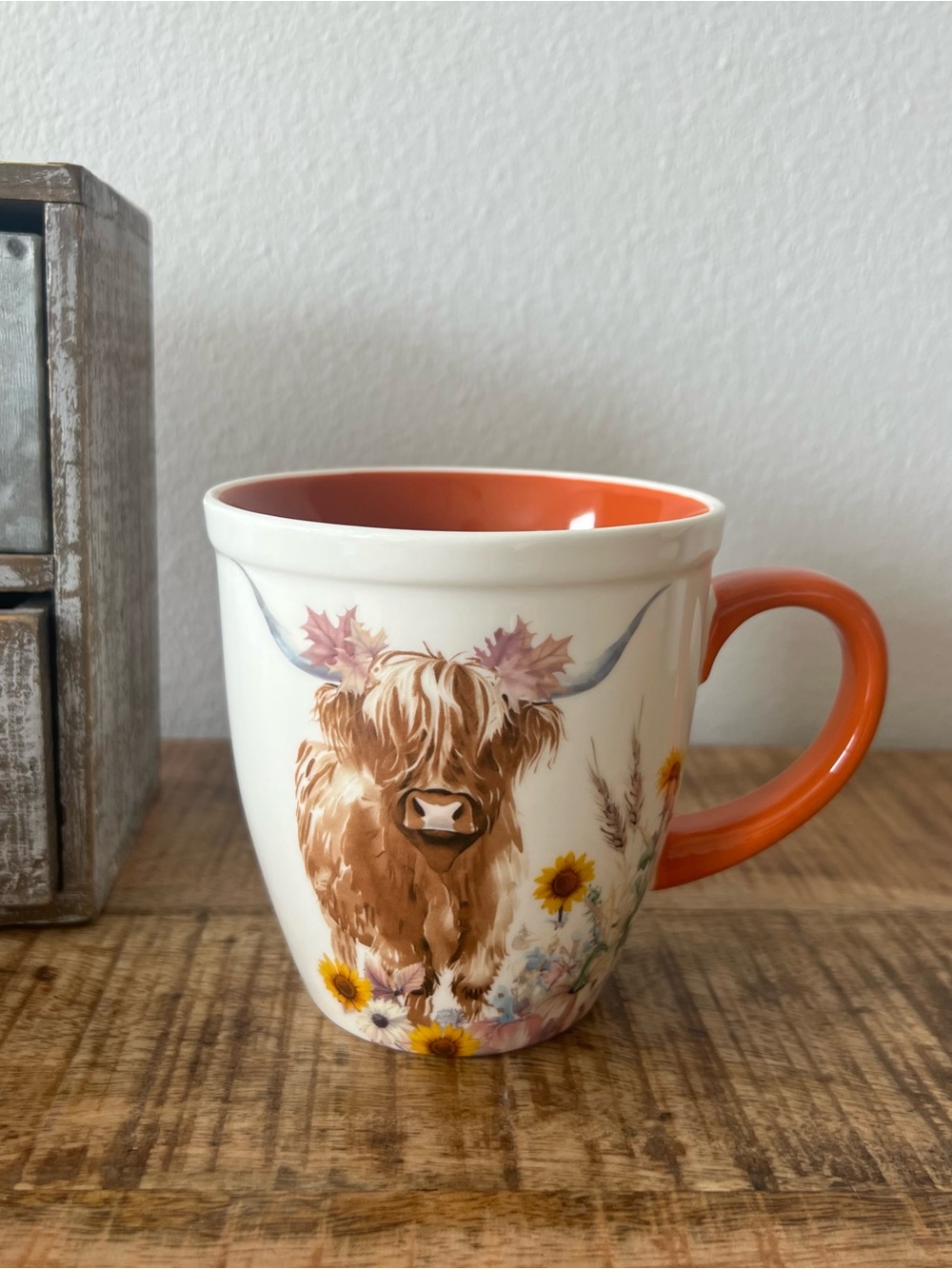 New Fall Farmhouse Ceramic Highland Cow Floral
Mug